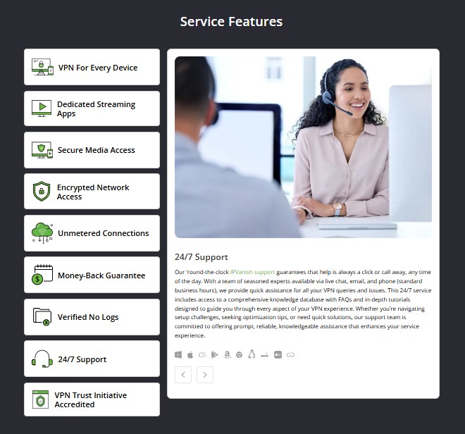 IPVanish Service Features